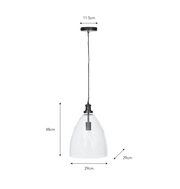Hoxton Large Glass Bullet Pendant Light (Antique Bronze or Satin Nickel)